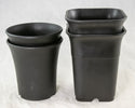 Mixed Round/Square Black Plastic Cascade Bonsai Training Pots - 3.25