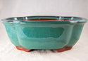 Fine Lotus Glazed Bonsai Pot with Mesh - 9.5