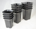 Mixed Square Black Plastic Cascade Bonsai Training Pots - 3.25