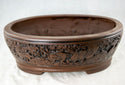 Vintage Oval Yixing Zisha Bonsai Pot + Mesh - 12.5