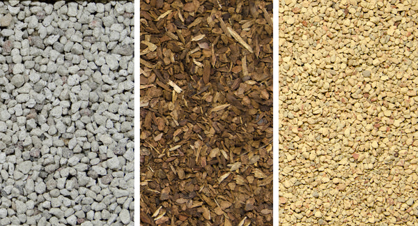 Fir Bark, Pumice, Turface for Bonsai Soil Mix 1 Gal. Each - Small Grain