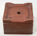 Vintage Square Yixing Zisha Bonsai Pot + Mesh - 5