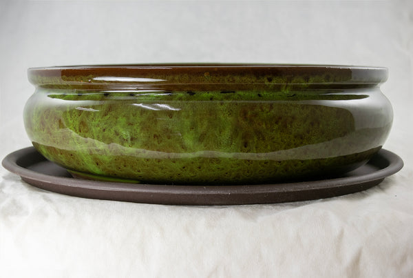 Oval Bonsai Pot + Tray + Mesh 12