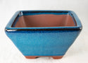 Fine Square Glazed Bonsai Pot with Mesh - 7