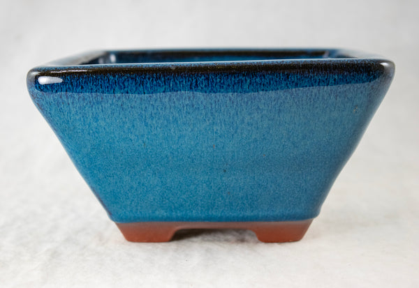 Fine Square Glazed Bonsai Pot with Mesh - 7