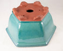 Fine Hexagon Glazed Bonsai Pot with Mesh - 7.5