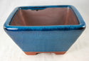Fine Square Glazed Bonsai Pot with Mesh - 7