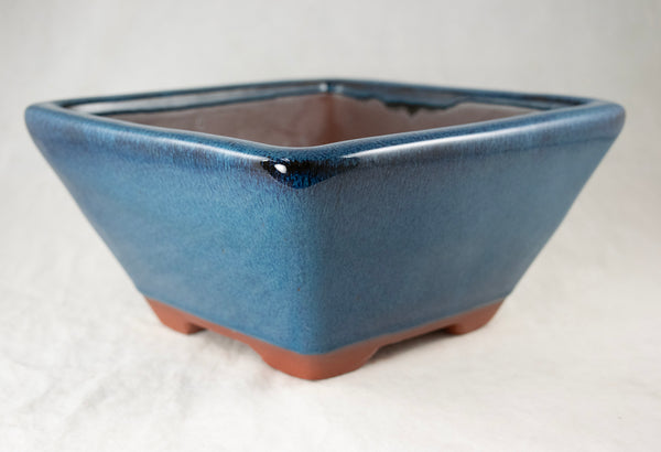 Fine Square Glazed Bonsai Pot with Mesh - 7