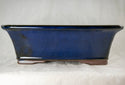Rectangular Dark Blue Glazed Bonsai Pot + Mesh - 12