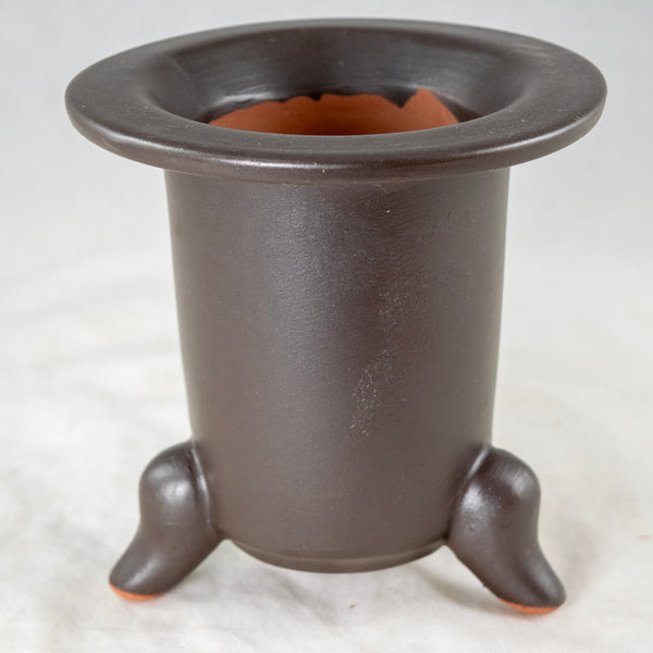 Japanese Yokkaichi Unique Tripod Unglazed Bonsai Pot - 5