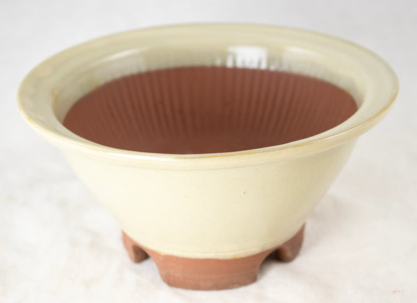 Japanese Yokkaichi Round Glazed Bonsai Pot 6