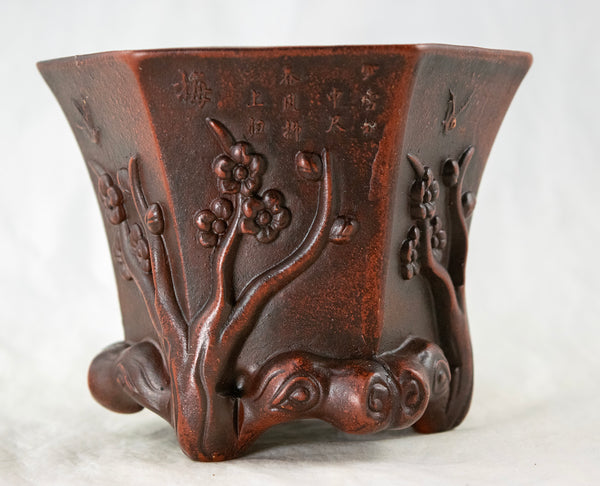 Vintage Hexagon Zisha Bonsai Pot + Mesh 4.25