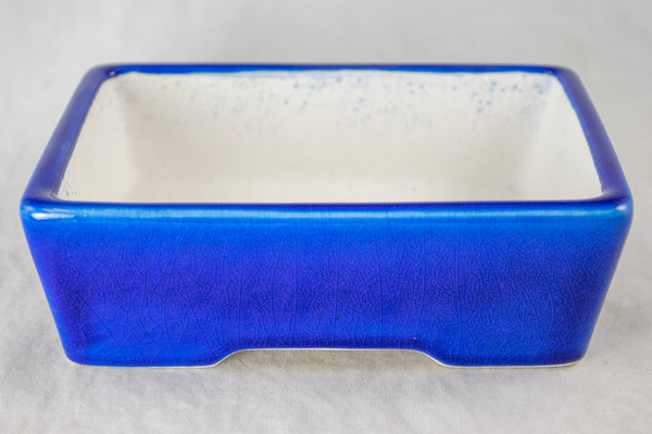 Fine Blue Glazed Shohin Bonsai Pot + Mesh - 6