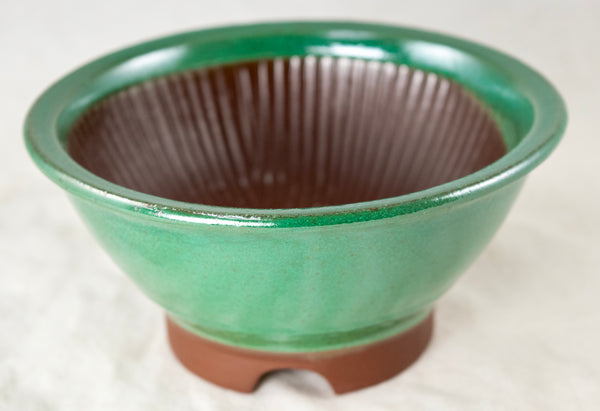 Japanese Yokkaichi Round Glazed Bonsai Pot  5