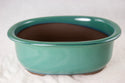 Japanese Yokkaichi Green Glazed Bonsai Pot + Mesh 9.25