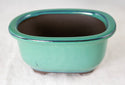 Japanese Yokkaichi Oval Glazed Bonsai Pot + Mesh 5.25