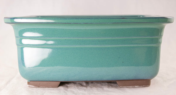 Japanese Yokkaichi Teal Green Bonsai Pot  7