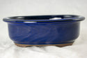 Japanese Yokkaichi Royal Blue Oval Glazed Bonsai Pot + Mesh 7