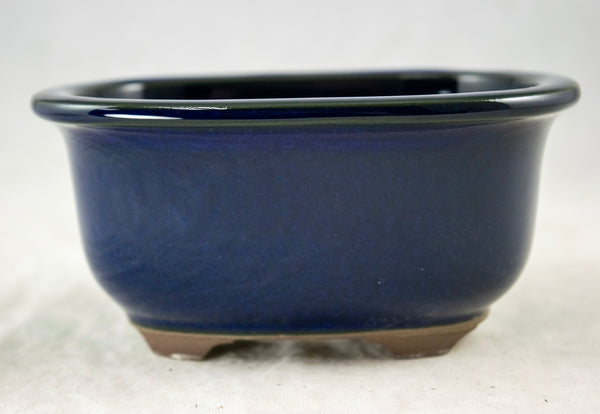 Japanese Yokkaichi Oval Glazed Bonsai Pot + Mesh 5.25