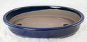 Japanese Yokkaichi Royal Blue Glazed Bonsai Pot + Mesh 9.75