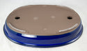 Japanese Yokkaichi Royal Blue Oval Glazed Bonsai Pot + Mesh 13.5