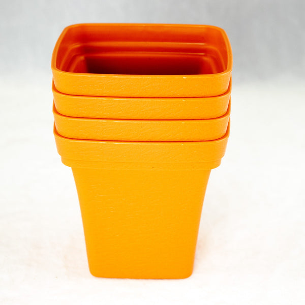 Square Orange Cascade Plastic Bonsai Training Pot - 4