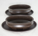 2 Oval Brown Heavy Duty Plastic Pot + Tray + Mesh - 7