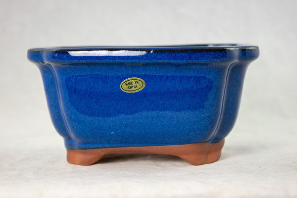Rectangular Blue Shohin Bonsai Pot - 6.25