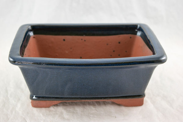 Rectangular Dark Blue Glazed Bonsai Pot - 8