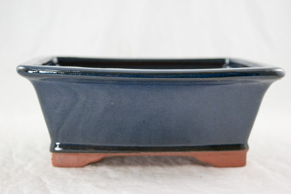 Rectangular Dark Blue Glazed Bonsai Pot - 8