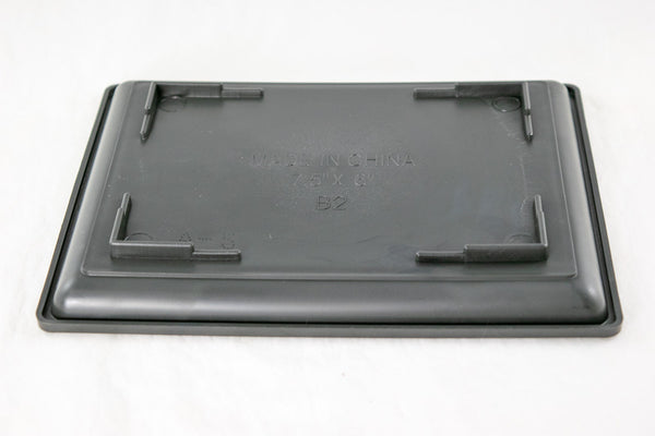 2 Rectangular Black Plastic Humidity/Drip Tray - 7.5