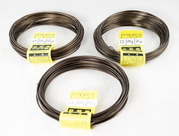 3 Mixed 100 g / Roll Genuine Japanese Aluminum Dark Brown Wire