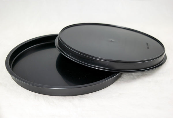 Japanese Round Black Plastic Humidity/Drip Tray - 8.5