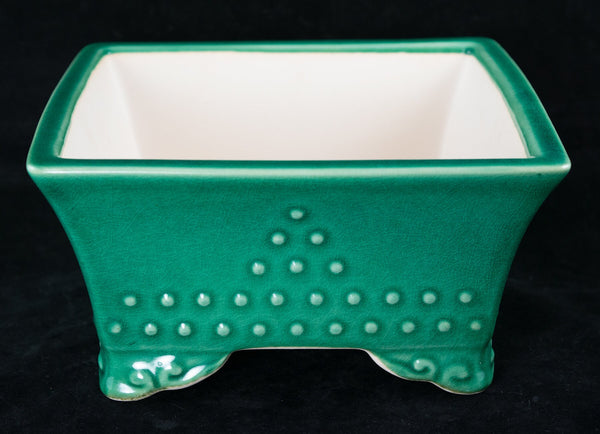 Vintage Fine Square Bonsai Pot with Rivet + Mesh 7.5