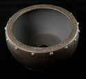 Vintage Round Drum Zisha Bonsai Pot + Mesh - 7.25