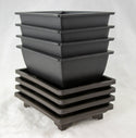 4 Sets Rectangular Plastic Bonsai Training Pot + Tray - 5