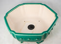 vintage Fine Hexagon Green Drum Style Bonsai Pot + Mesh - 11