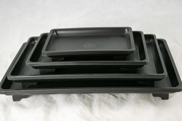 4 Mix Rectangular Black Plastic Humidity/Drip Tray - 5.25