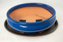 Oval Blue Stain Glazed Bonsai pot + Mesh + Tray - 10