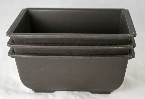 Rectangular Dark Brown Plastic Bonsai Training Pot - 5.75