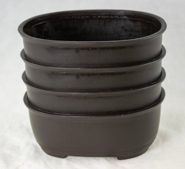 4 Japanese Oval Plastic Bonsai Training Pot - 5.25