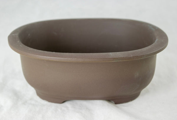 Japanese Yokkaichi Oval Unglazed Bonsai Pot + Mesh  5.25